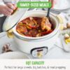 6 Quart Non Stick Family Meal Slow Cooker with Removable Pot, Cream