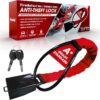 Universal Steering Wheel Steel Wire Lock – Heavy-Duty Anti-Theft Car Lock, 5mm Thick & Durable Security Device for Cars, SUVs, and Trucks, Easy to Use with High-Strength Steel Cable