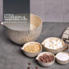 5-Piece Ceramic Mixing Bowl and Measuring Bowl Set, Dot Pattern