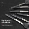 Silicone Cooking Utensils Set - Heat Resistant Stainless Steel Kitchen Utensils, Baking Tools Kitchen Gadgets,Turner, Tongs,Spatula,Spoon,Brush,Whisk,Non-Stick, Dishwasher Safe,BPA FREE (Khaki)