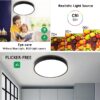 Flush Mount LED Ceiling Light Fixture,24W 2400lm Waterproof IP65 Ceiling Lamp Surface Mount Round Lighting Fixture for Bathroom,Kitchen Bedroom,black