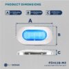 Oblong LED Courtesy Light, Boat Accent Lights, Marine Light for Boat Interior, Deck, Cockpit, Blue LED, IP67 Waterproof, 12V, for Pontoon, Fishing Boat, Yacht, RVs - 2-Pack- FO4138-M2