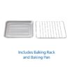 4 Slice Countertop Toaster Oven with 3 Settings, includes Baking Rack and Pan, Black, New