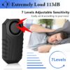 2 Set Wireless Bike Alarm with Remote, Anti-Theft Bicycle Motorcycle Alarm Wireless Security Vibration Motion Sensor Alarm, IP55 Waterproof Super Loud 113dB Alarm