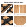 12'' x 12'' Fir Wood Flooring Tiles 11sq ft Coverage Area, 11 Pieces, Brown