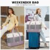 Travel Duffel Bag for Women, Large Weekender Overnight Bag, Carry-on Gym Bag with Separate Shoes Compartment, Mom Hospital Bags for Labor and Delivery with 2 Packing Cubes