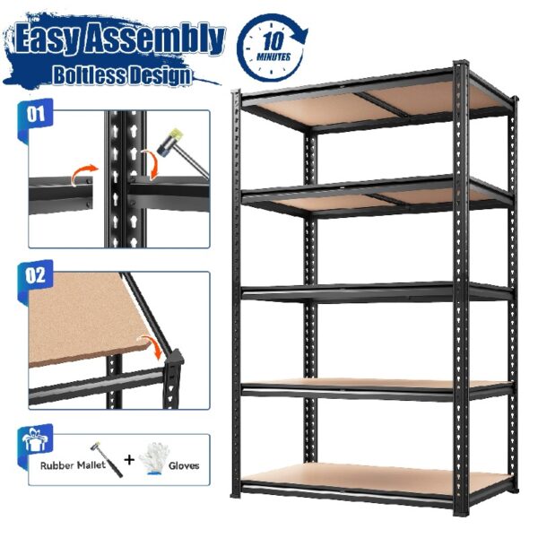 2050LBS 5-Tier Adjustable Storage Shelf Units for Garage Heavy Duty,35.6