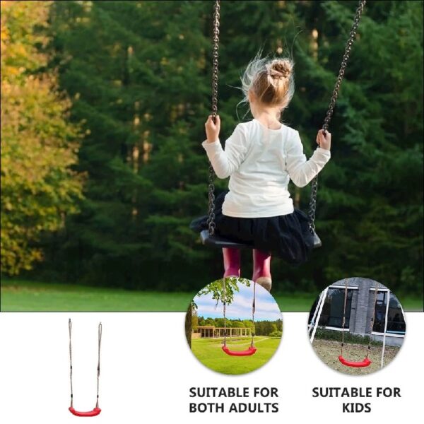 1 Set Red Outdoor Swing Toy in Plastic for Garden Use Chic Design Safe for Kids