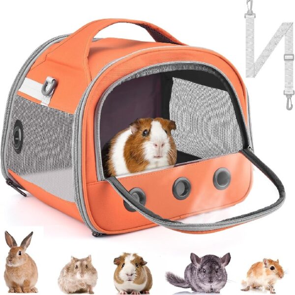 d47ef747e9b3484b9267b329015ba13e Bearded Dragon Travel Carrier, Portable Guinea Pig Carrier Bag Tortoise Carrier Pouch for Bunny Hamster Chinchilla Hedgehog Lizard Bird Outgoing Reptile Travel Carrying Case - Grey