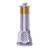 6-Piece Silicone Kitchen Utensil Tool Set with Rotating Rack by Drew Barrymore, Porcini Taupe