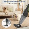 25Kpa Corded Stick Vacuum Cleaner with Powerful Suction, 3-in-1 Lightweight Handheld Vacuum Cleaner for Home Carpet Pet Hair, Black Grey, BR602
