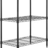 Wire Shelving Cart Unit 3 Shelves Shelf Rack Layer Tier,Black