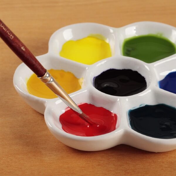 Creative Mark Glazed Stacking Style Nesting Palettes Porcelain Paint Palette Tray for Watercolor, Gouache, Color-Mixing - Paint Tray for Kids and Adults - 1 Pack