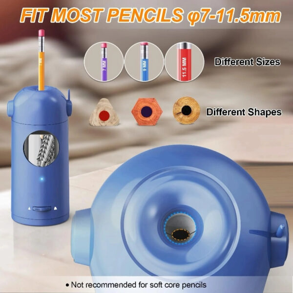 AFMAT Electric Pencil Sharpener Rechargeable Hands-Free Purple