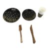 25 Sets Paper Plates Disposable Paper Cups Plastic Forks and Knives