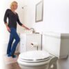 Antimicrobial Elongated Wood Toilet Seat with Easy-off Hinges