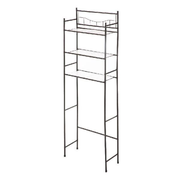 3-Shelf over the Toilet Steel Wall Mount Storage Shelf Unit, Black, Holds up to 30 lb Capacity