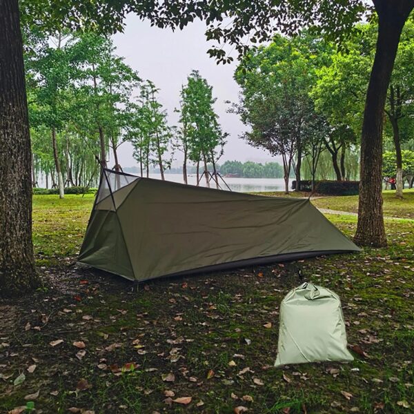 Camping Tent Waterproof 1 Person Shelter Survival easy for Mountaineering Beach Fishing Backpacking Hiking , Green