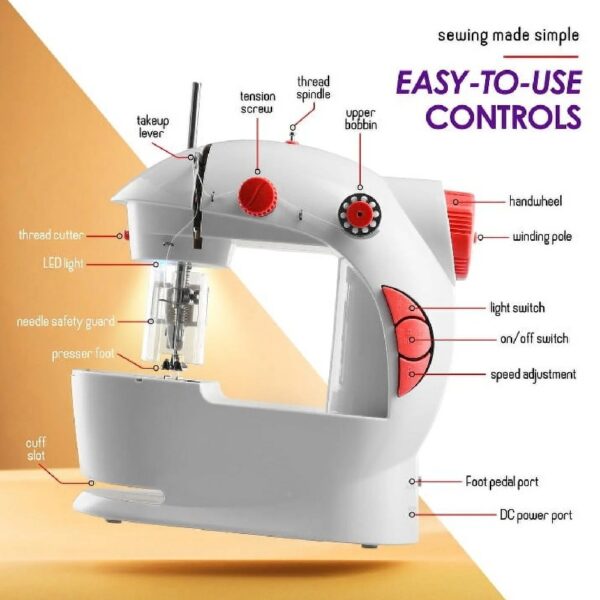 Virtu 122 PC Mini Portable Sewing Machine for Beginner Kids and Adults, Ballet Pink