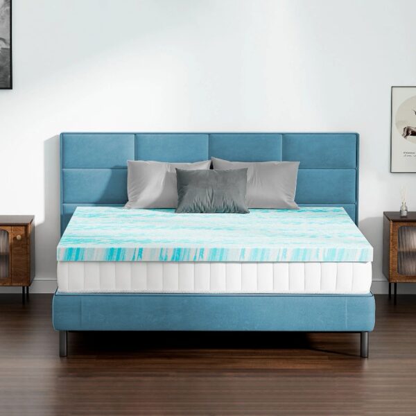 2-Inch Memory Foam Mattress Topper with Cooling Gel, CertiPUR-US Certified, Pressure Relief & Breathable Comfort Bed Topper, Full Size
