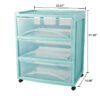3 Drawer Wide Storage Cart, Gray