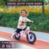 Kid Balance Bike, 12'' Toddlers Training Bicycle for 2-5 Years Old Boys Girls, Lightweight with Lighting up Wheels, Bule