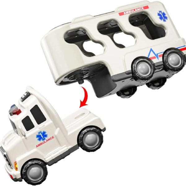 Construction Toddler Truck Toys for 3 4 5 6 Year Old Boys 5-in-1 Friction Power Vehicle Car Toy for Toddlers 1-3 Carrier Truck Toys for Kids 3-5 Christmas Birthday Gifts for Girls Age 3-9