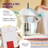 Virtu 122 PC Mini Portable Sewing Machine for Beginner Kids and Adults, Ballet Pink