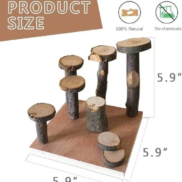 SS Organic Hamster Climbing Wooden Stand Platform, Pet Cage Playground Natural Wood Bridge ramp Toys for Dwarf Hamsters, Syrians Hamster, Gerbil, Mouse, Rat
