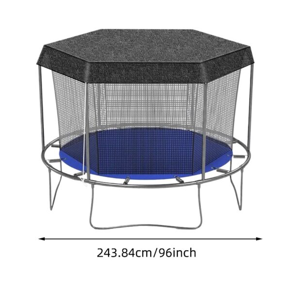 Trampoline With Integrated Shade Cover - Durable TPE Jump Mat And Safety Enclosure Net, Weather-Resistant Frame For All-Season Fun