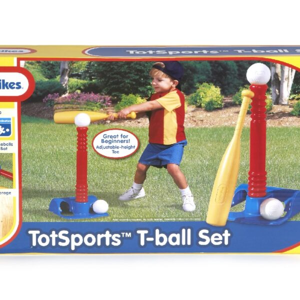 Tikes TotSports Kids T-Ball Set with Bat and 2 Balls, Ages 18 Months to 4 Years