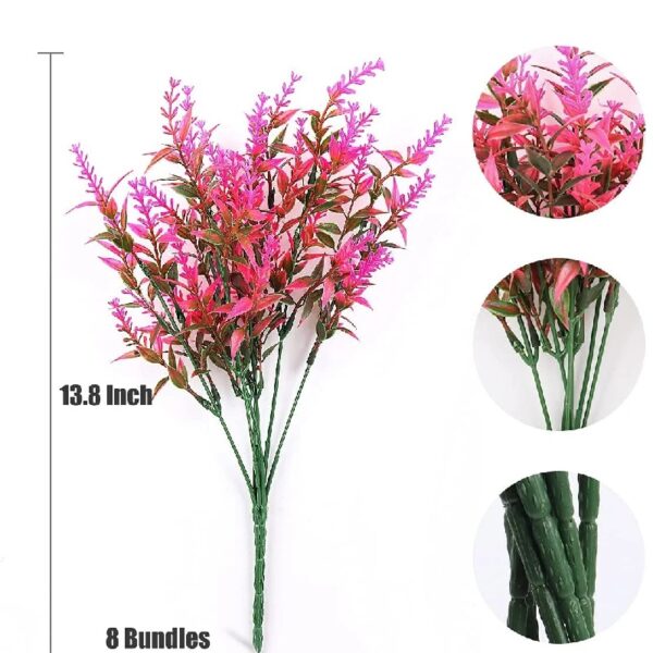 RECUTMS 20 Bundles Outdoor Artificial Plant UV Resistant Fake Plants, Faux Plastic Greenery for Indoor Outside Hanging Plants Garden Porch Window(White)