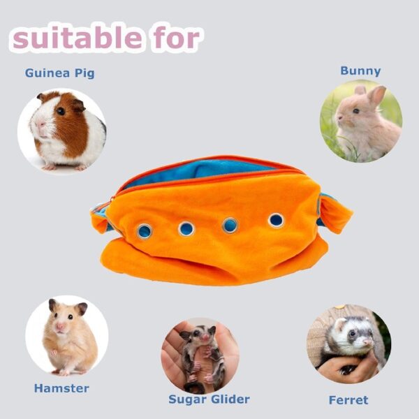 da091834f85d454bad08b329015a655d Bonding Pouch Small Pet Carrier Bag Sling with Strap Critter Cuddler for Gliders Ferret, Rat, Hedgehog, Hamster Outdoor-Orange