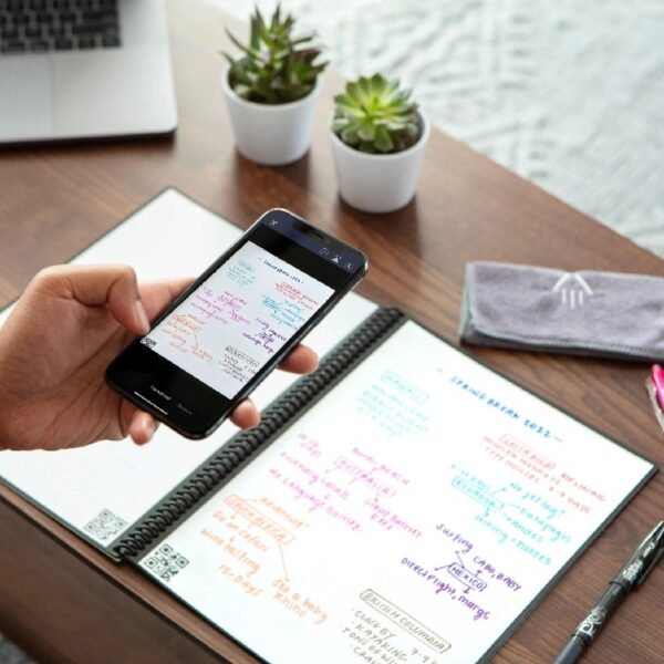 Rocketbook Fusion Smart Reusable Spiral Notebook, Black, Letter Size Eco-Friendly Notebook (8.5