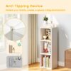 Tall Narrow Bookshelf, 3-Tier Cube Display Rack, Modern Corner Bookshelf with Storage Space, Storage Cabinet for Home Office (White 1 Pack)