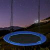 40” Tree Swing with LED Lights for Kids Adults, Indoor Outdoor Flying Saucer Swing with Adjustable Multi-Strand Hanging Ropes for Tree, Backyard, Playground ,Colorful