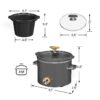 2 Quart Slow Cooker, Small Slow Cooker with Removable Ceramic Pot, Slow Cooker Food Warmer with 3 Heating Settings & Dishwasher Safe Glass Lid, Grey