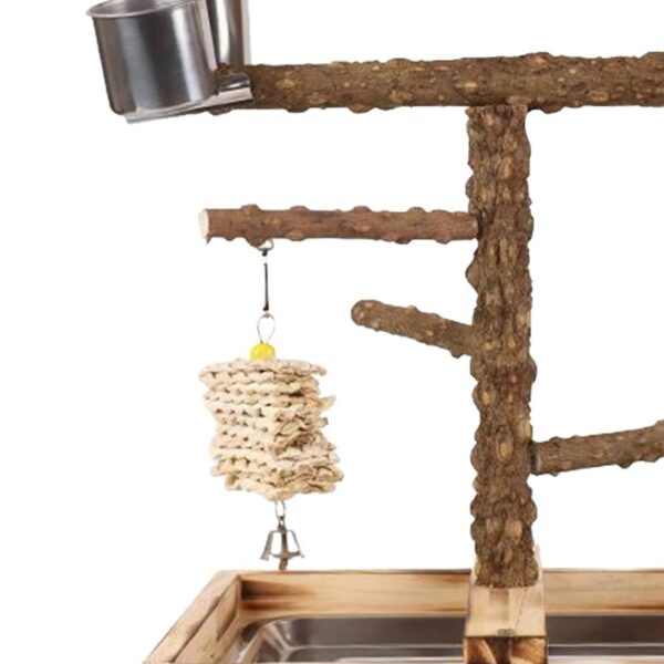 Stgfyxgs Birds Wood Perches Wooden Bird Toys Playground Bird Cage Accessories with Removable Tray for Parakeets Lovebird Canaries Macaw