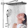 12 Inch High Pressure Rainfall Shower Head 10 Spray Handheld Showerhead Combo, with Extension Arm, Hose, New