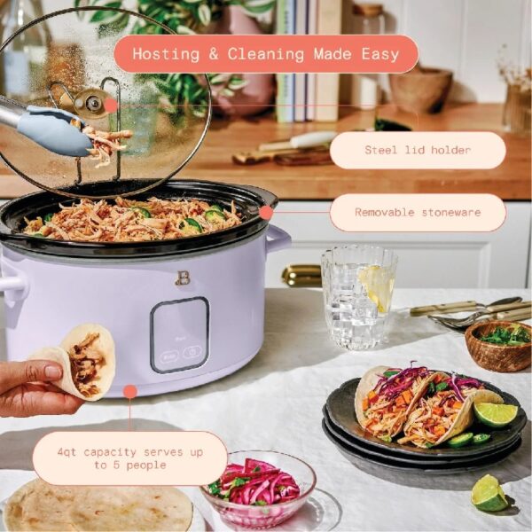 4Qt Slow Cooker with Touch-Activated Display, White Icing by Drew Barrymore