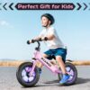 Kid Balance Bike, 12'' Toddlers Training Bicycle for 2-5 Years Old Boys Girls, Lightweight with Lighting up Wheels, Bule