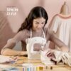 Virtu 122 PC Mini Portable Sewing Machine for Beginner Kids and Adults, Ballet Pink