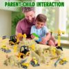 Billeeit Sand Construction Kit with 2.2lbs Play Sand, Large Foldable Sandbox, Construction Trucks, Castle Molds, and 36PCS Total Accessories, Creative Sand Play Set for Kids Ages 3+