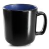 16 Piece Stoneware Dinnerware Set in Two Tone Black & Blue