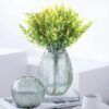 RECUTMS 20 Bundles Outdoor Artificial Plant UV Resistant Fake Plants, Faux Plastic Greenery for Indoor Outside Hanging Plants Garden Porch Window(White)