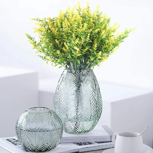 RECUTMS 20 Bundles Outdoor Artificial Plant UV Resistant Fake Plants, Faux Plastic Greenery for Indoor Outside Hanging Plants Garden Porch Window(White)