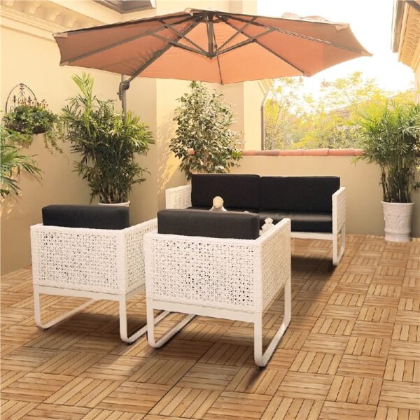 12'' x 12'' Fir Wood Flooring Tiles 11sq ft Coverage Area, 11 Pieces, Brown