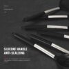 Silicone Cooking Utensils Set - Heat Resistant Stainless Steel Kitchen Utensils, Baking Tools Kitchen Gadgets,Turner, Tongs,Spatula,Spoon,Brush,Whisk,Non-Stick, Dishwasher Safe,BPA FREE (Khaki)