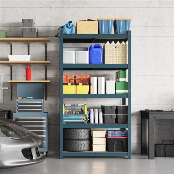 5-Tier Metal Boltless & Adjustable Storage Rack, Blue