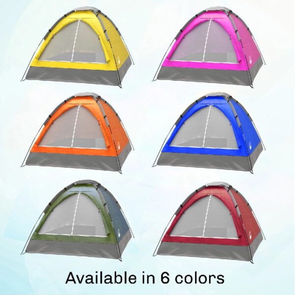 2-Person Dome Tent- Rain Fly & Carry Bag- Easy Set Up-Great for Camping Backpacking Hiking & Outdoor Music Festivals by Wakeman Outdoors (Orange)